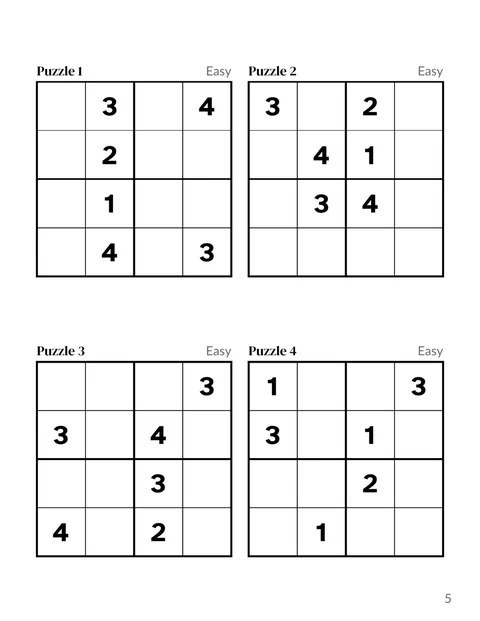 The first sudoku for kids page of the sample book