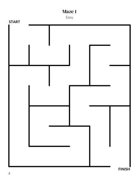 A maze page from the sample book, 6 squares wide and 7 tall