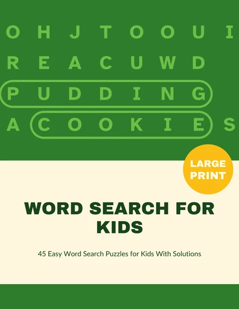 Front cover of the sample word search for kids book