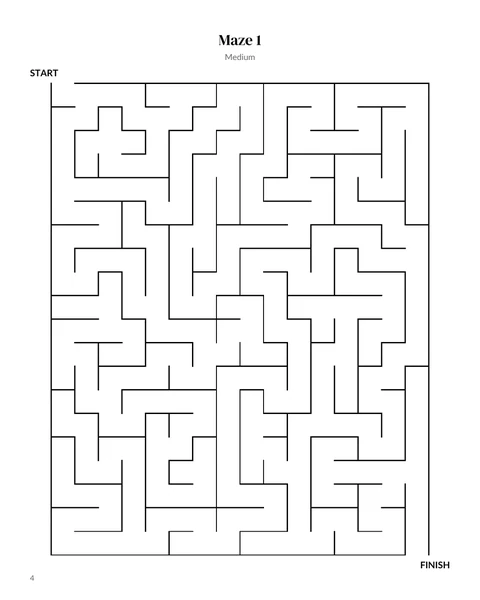 A maze page from the sample maze book