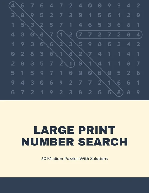 Front cover of the large print sample number search book